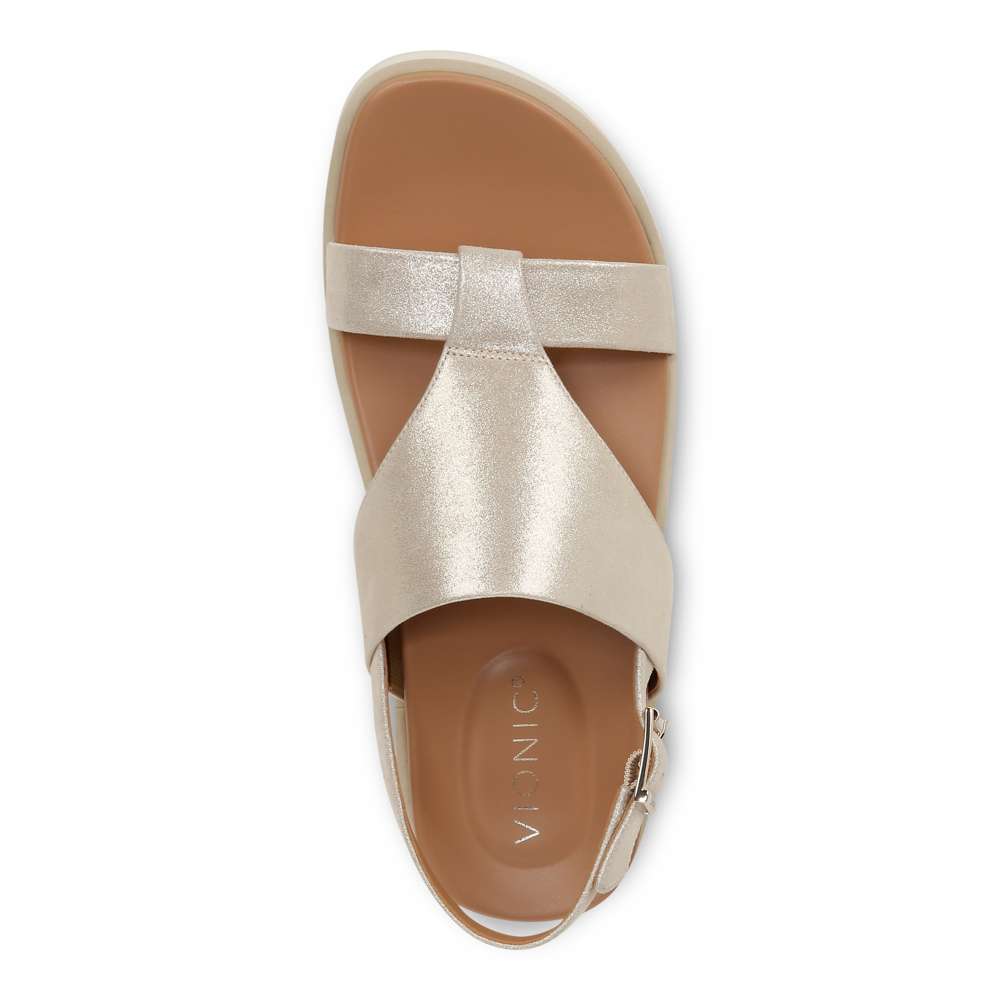 Alondra Platform Lug Sandal - Gold Leather