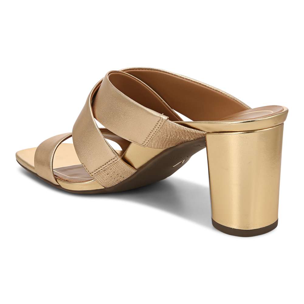 Merlot Heeled Sandal - Gold