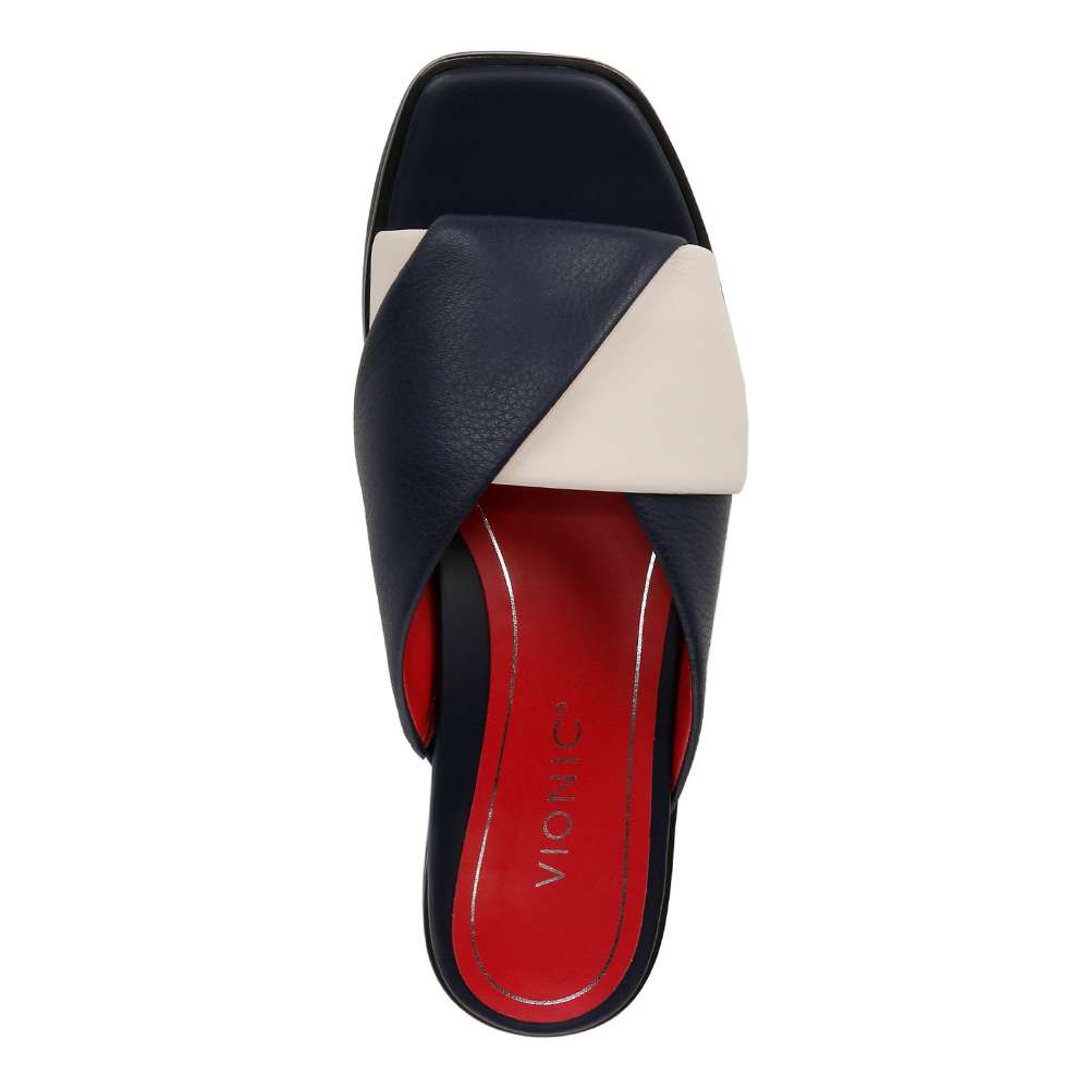 Miramar Slide Sandal - Navy/Cream