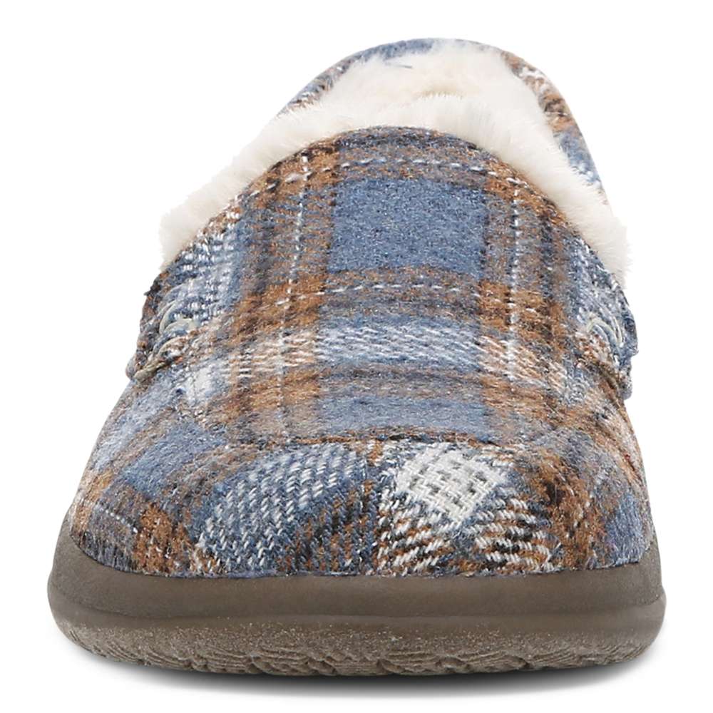 Lynez Slipper - Blue Plaid
