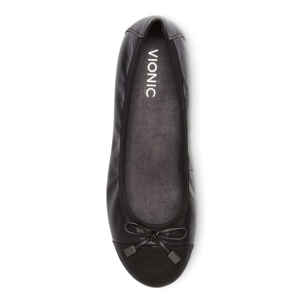 Minna Ballet Flat Classic - Black Lizard