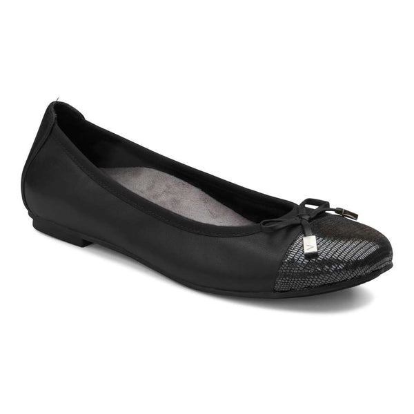 Minna Ballet Flat Classic - Black Lizard