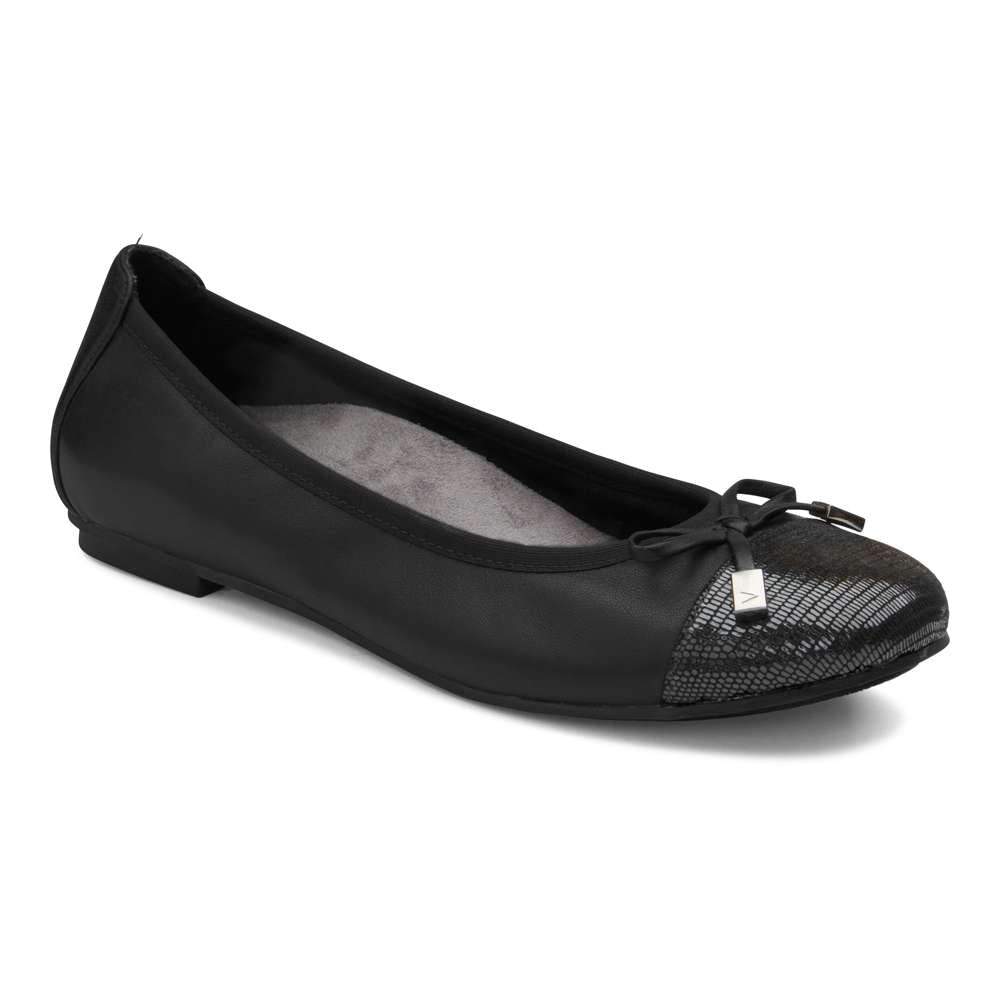 Minna Ballet Flat Classic - Black Lizard