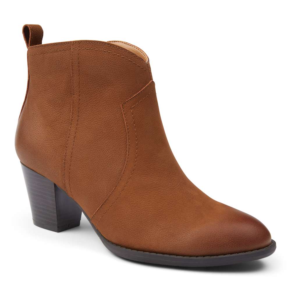 Raina Heeled Ankle Boot - Brown