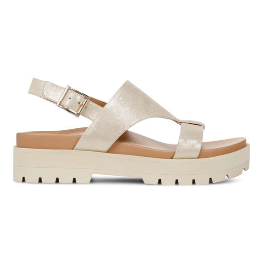 Alondra Platform Lug Sandal - Gold Leather