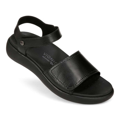 Awaken Recovery Sandal - Black Leather