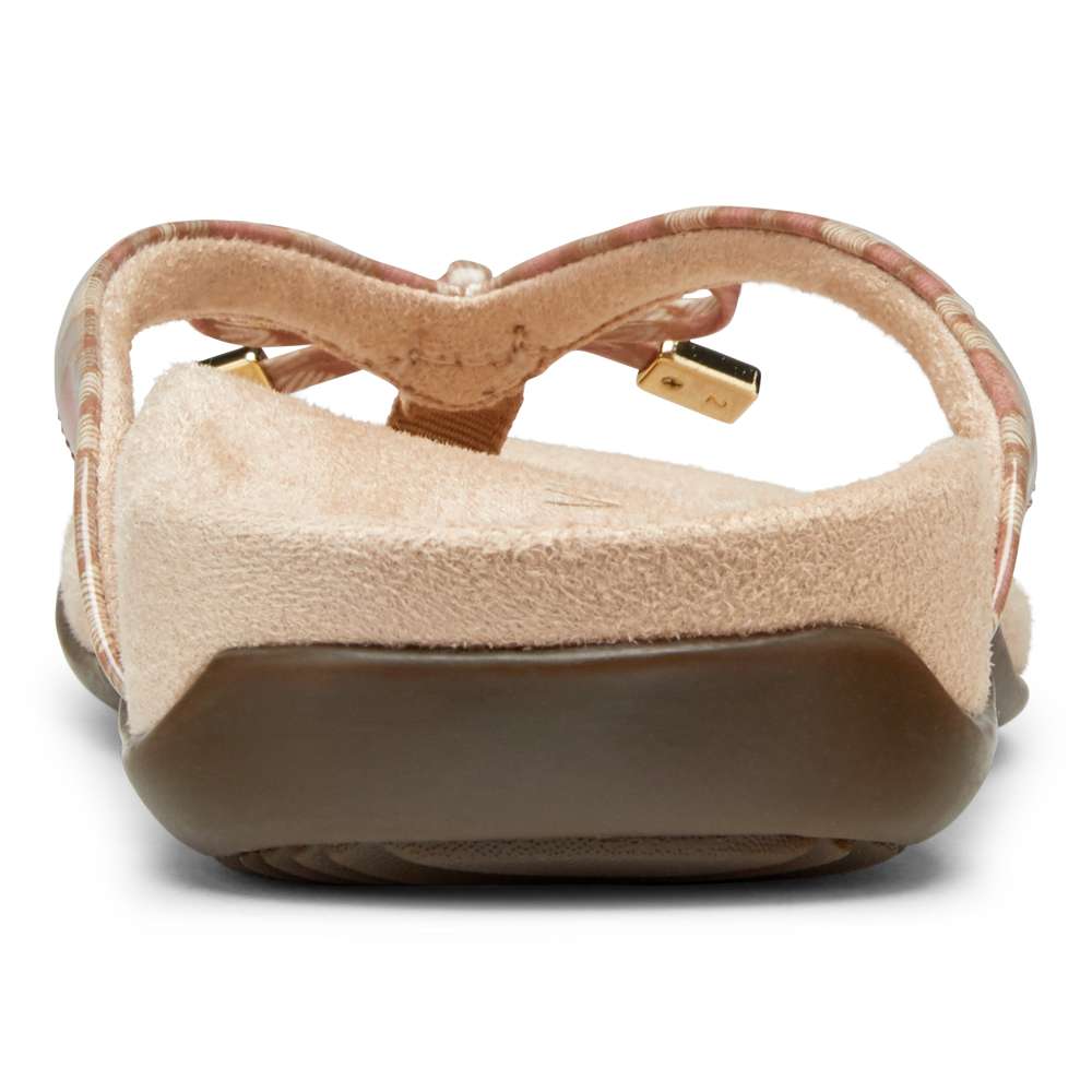 Bella Toe Post Sandal - Chevron Dusty Pink