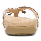 Bella Toe Post Sandal - Rose Gold Metallic Croc