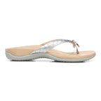 Bella Toe Post Sandal - Silver Metallic Croc