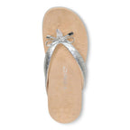 Bella Toe Post Sandal - Silver Metallic Croc