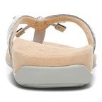 Bella Toe Post Sandal - Silver Metallic Croc