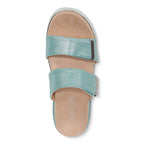 Brandie Flatform Slide Sandal - Aqua Metallic