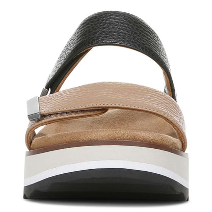 Brandie Flatform Slide Sandal - Black/Tan