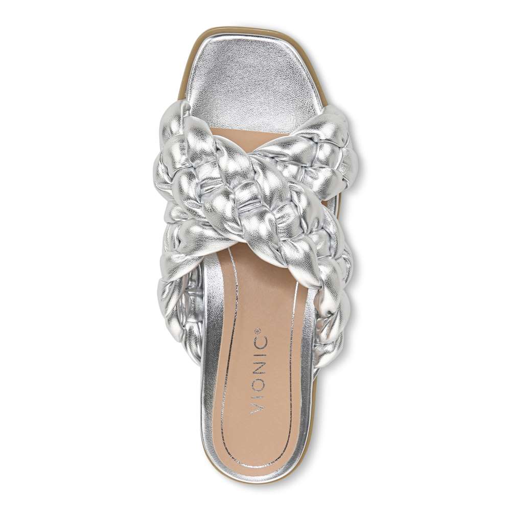 Kalina Slide Sandal - Silver Metallic