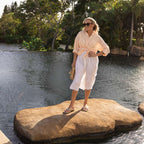 Bella Toe Post Sandal - Cream Botanical