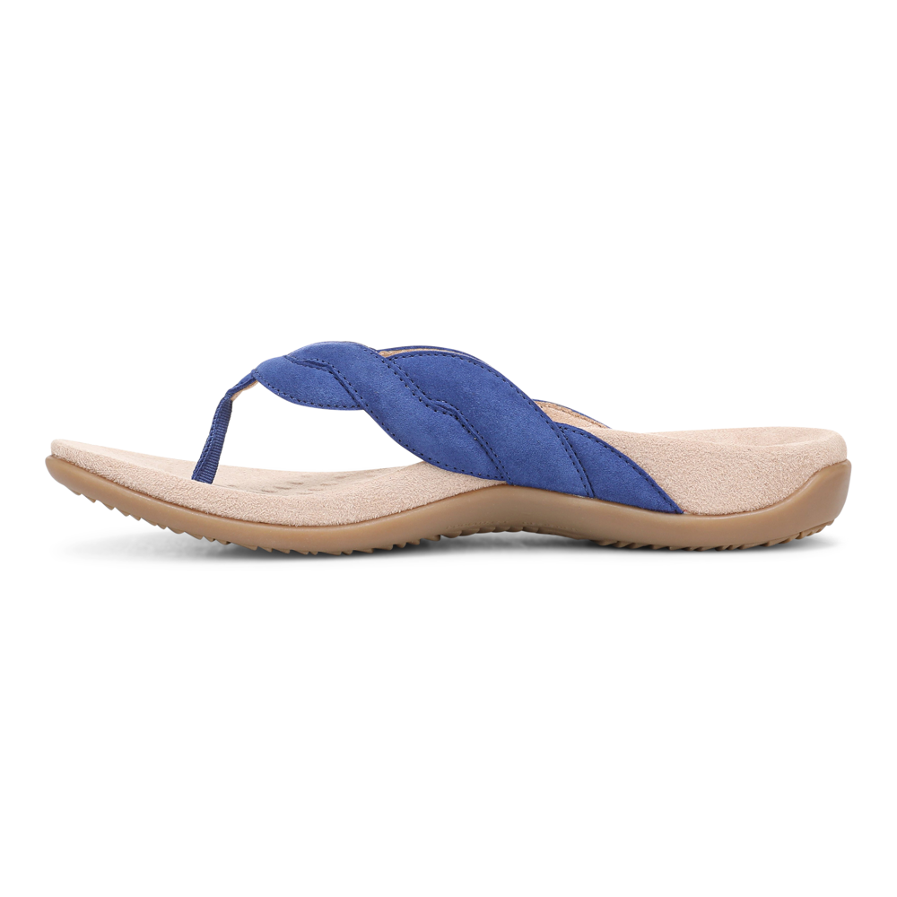 Bella Braid Toe Post Sandal - Mazarine Blue Suede