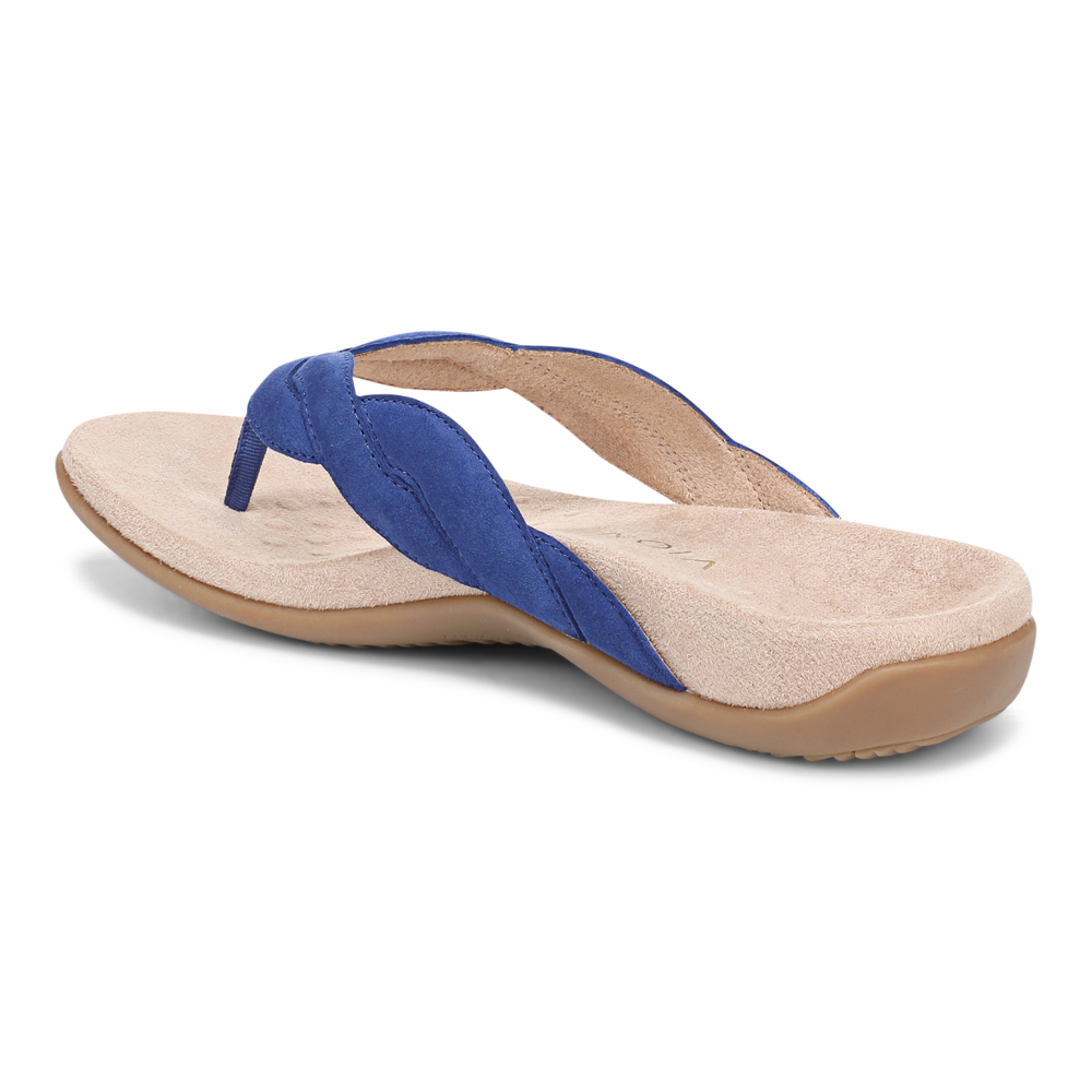 Bella Braid Toe Post Sandal - Mazarine Blue Suede
