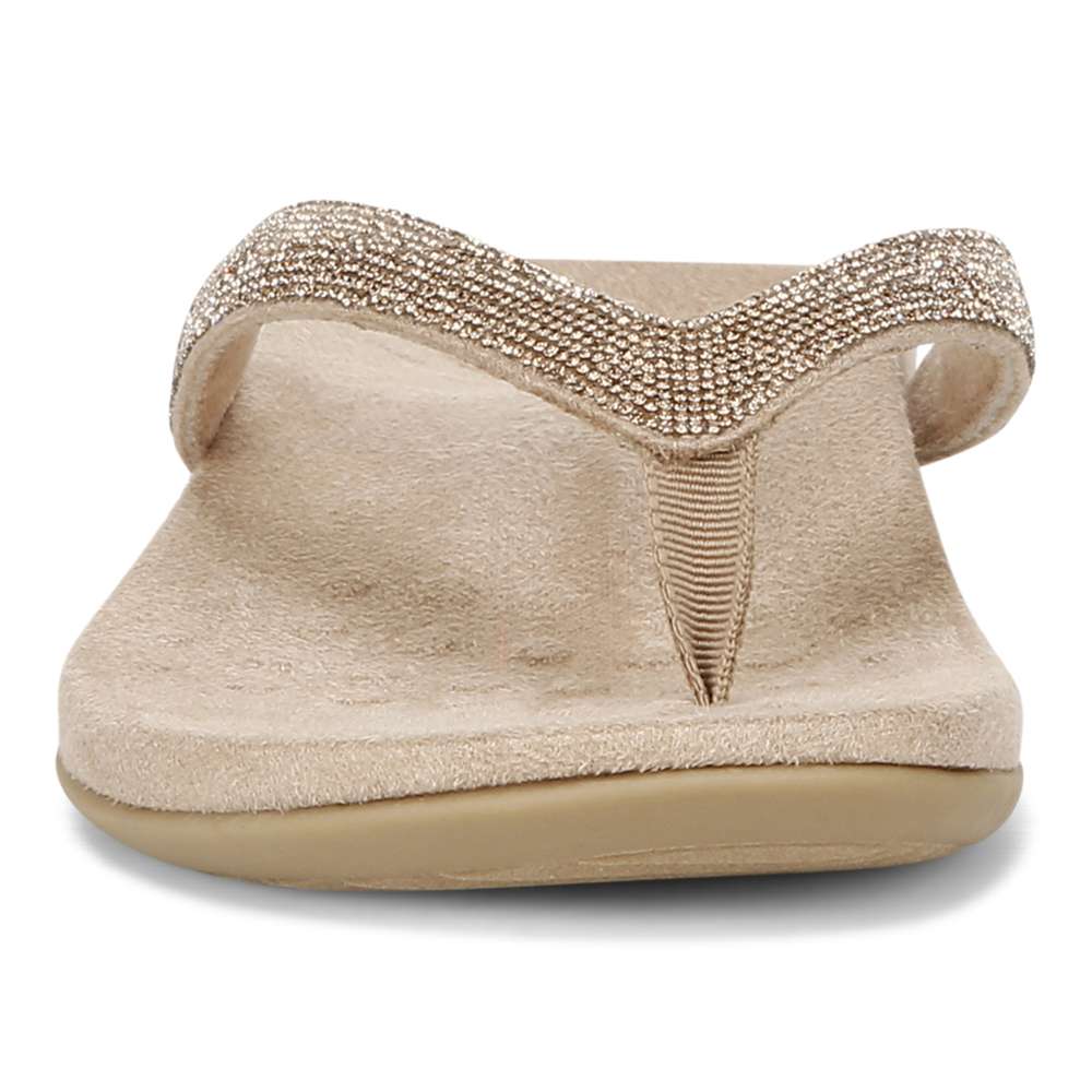 Dillon Shine Toe Post Sandal - Champagne