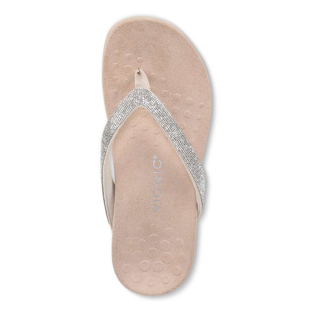 Dillon Shine Toe Post Sandal - Cream