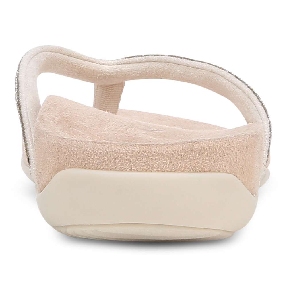 Dillon Shine Toe Post Sandal - Cream