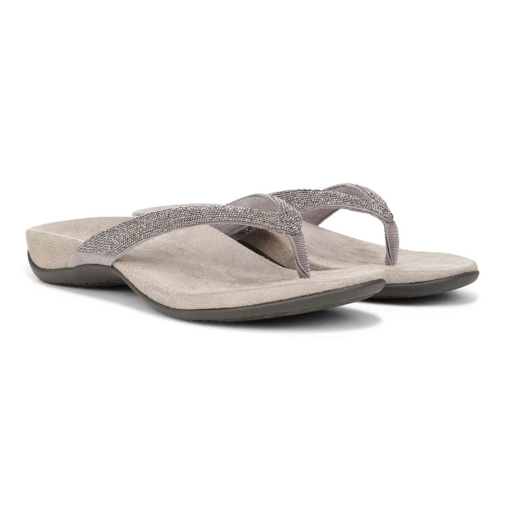 Dillon Shine Toe Post Sandal - Stormy