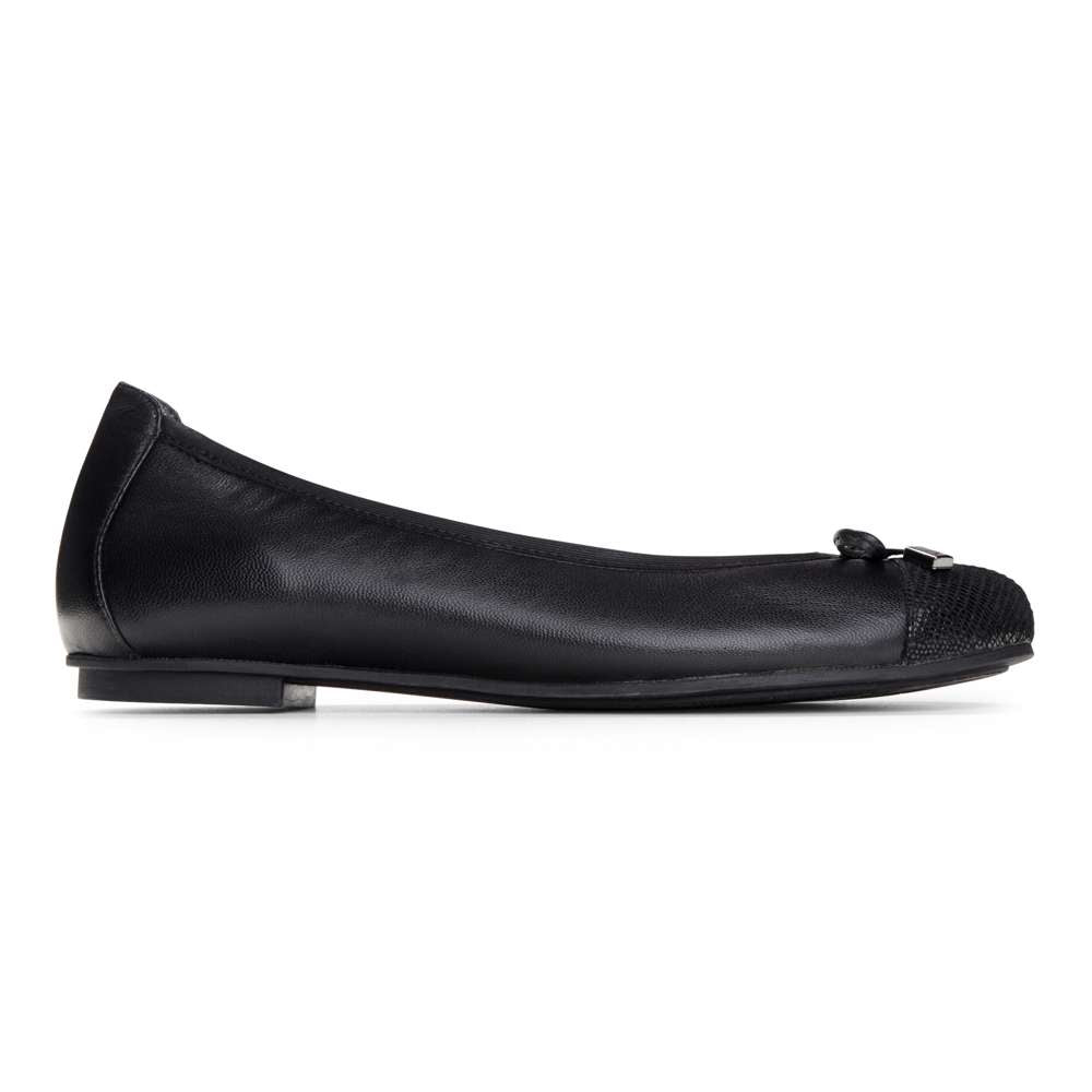 Minna Ballet Flat - Black Lizard