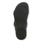 Reese Back Strap Sandal - Black Tumbled Leather