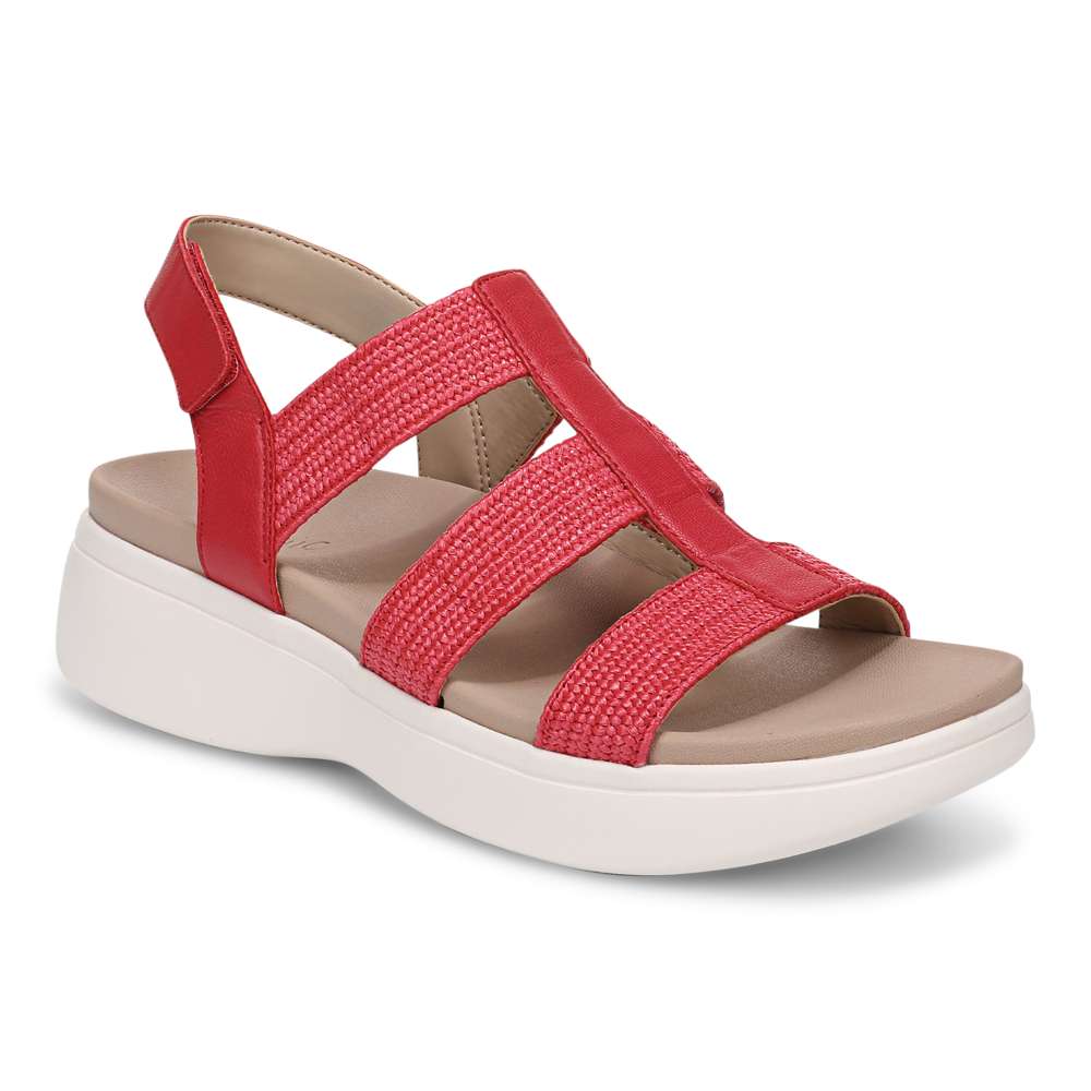 Sabrina Flatform Sandal - Varsity Red Leather