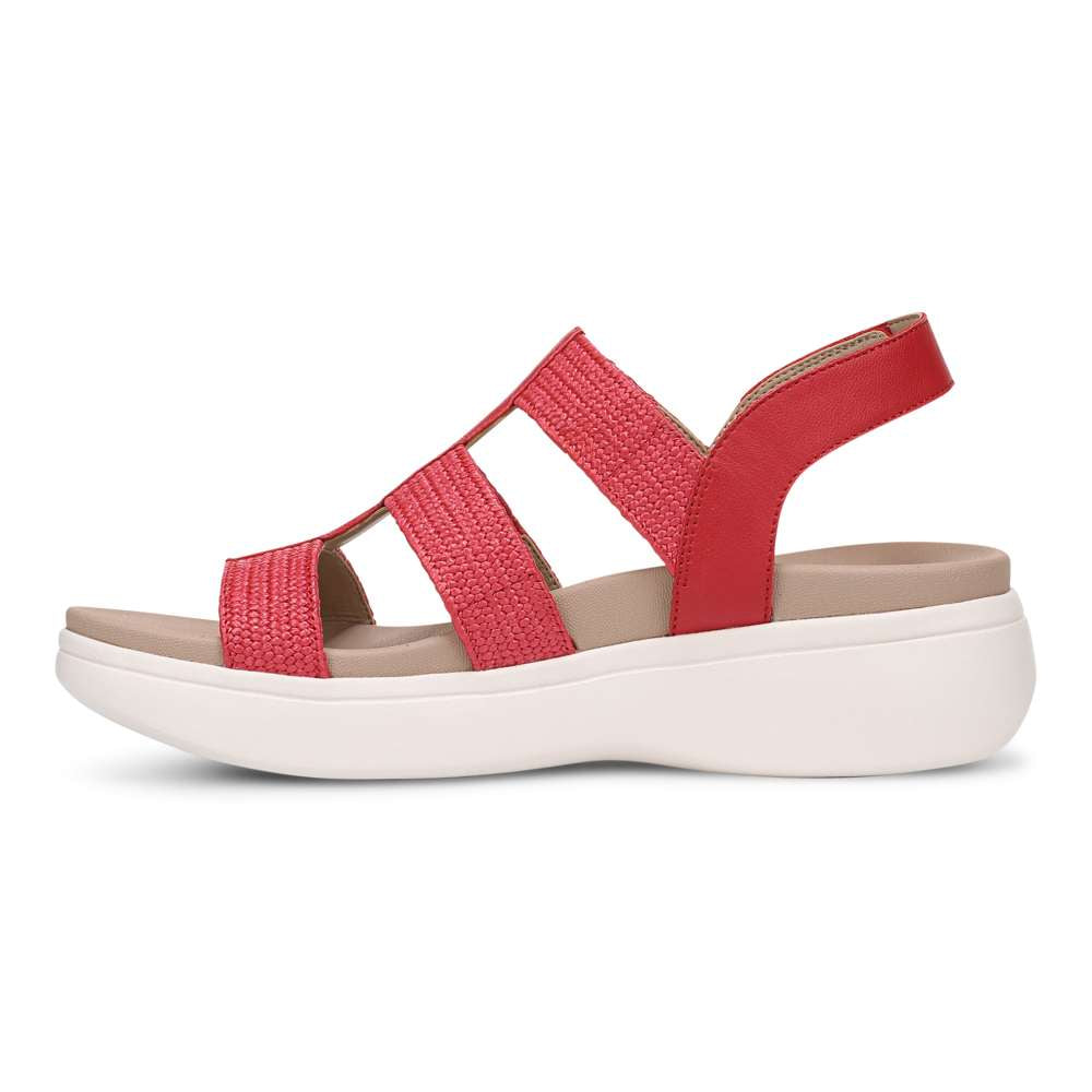 Sabrina Flatform Sandal - Varsity Red Leather
